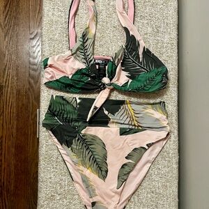 Beach Riot Tropical Leaf Print Bikini Set